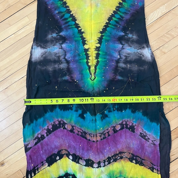 One-of-a-Kind Hand-Dyed Maxi Dress • Sayulita Mexico • Side Slits - Reversible - Picture 5 of 6